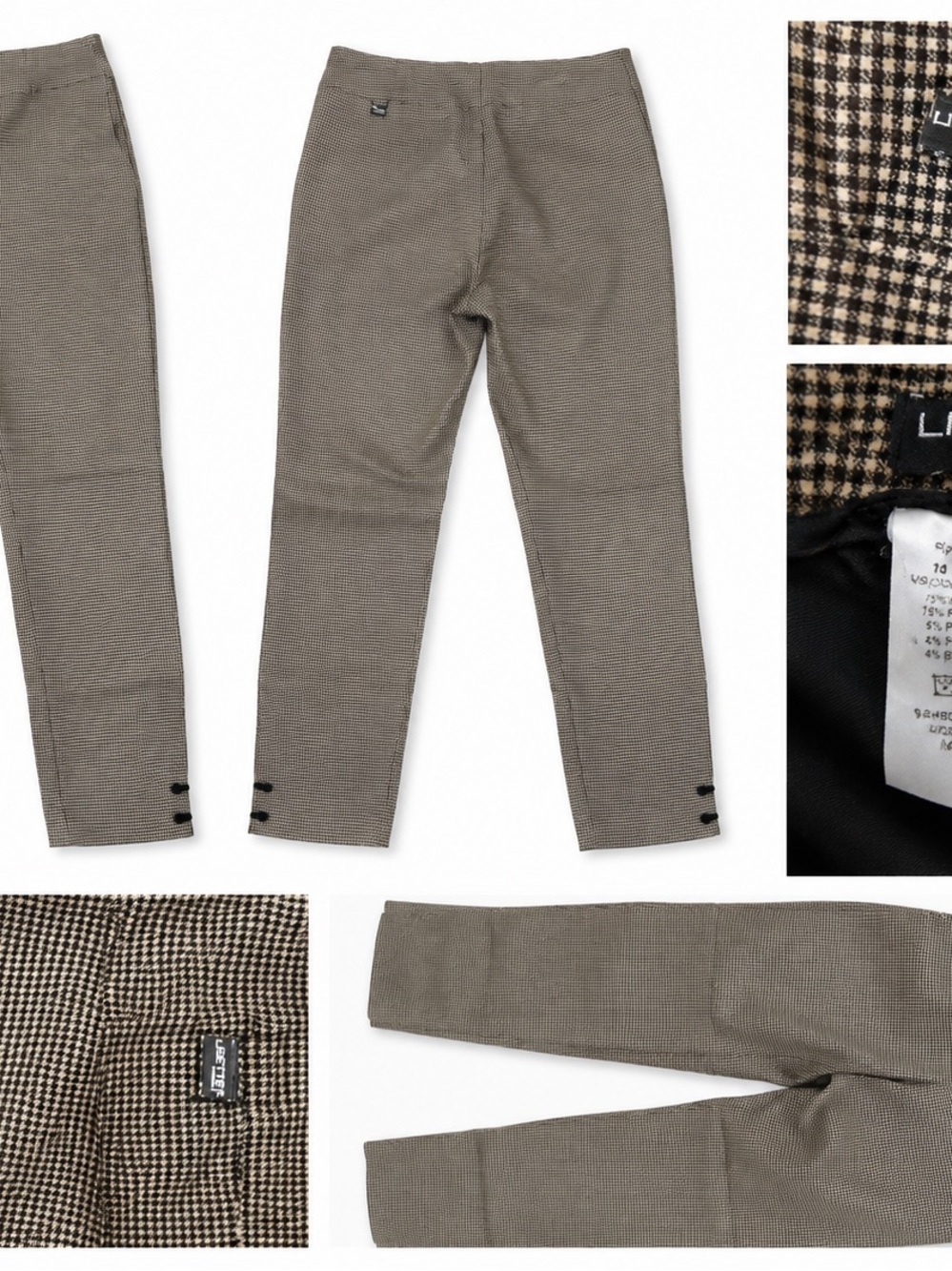 Lisette Montreal Houndstooth Slim Ankle Pants - size 10